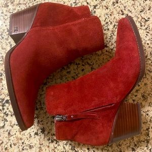Sam Edelman Red Suede Booties - S 6